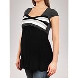 A Pea in the Pod Collection: Bailey 44 Short Sleeve V-neck Colorblock Maternity T Shirt
