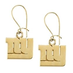 14K Yellow New York Giants NFL Logo Dangle Earrings