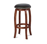 Vintage Oak Finish Nail Head Swivel 29 Bar Stool Wood