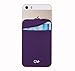Case Art Plus Credit Card Secure Holder Stick on Wallet [ Lid ] Discreet ID Holder Lycra Spandex Card Sleeves for Smartphones, iPhone 6, Samsung Galaxy Cell Phone Wallet Case 3M Adhesive (Purple)