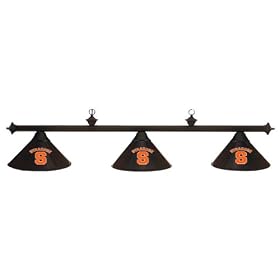 Syracuse Orange 3pc BLACK METAL SHADE POOL TABLE LIGHT LAMP