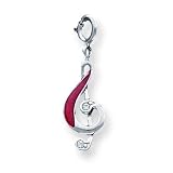 Buy Sterling Silver Red Enameled Treble Clef Charm with 20 inch Sterling Silver Chain by A Great Jewelry Co.
