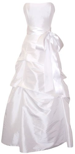 Strapless Taffeta Bridesmaid Prom Holiday Formal Gown Long Dress – S