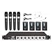 Pyle-Pro Rack Mount 8 Channel Wireless Microphone System with 4 Lavalier/Headsets and 4 Handheld Mic