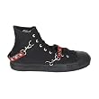 Demonia Men's DEVIANT-107, Canvas Bondage High Top Sneaker