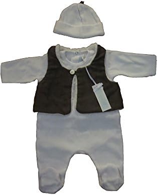 JE CUTE BABY OUTFIT WHITE/GREY IN A GIFT BOX
