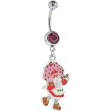 Strawberry Shortcake DANCING Ruby Red GEM Dangle Belly Ring