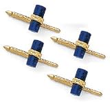 14K Gold and Lapis Tuxedo Shirt Stud Set