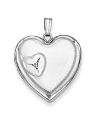 Genuine IceCarats Designer Jewelry Gift Sterling Silver 24Mm Heart Design Family Locket