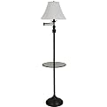 Swing Arm Floor Lamp with Glass Tray Table