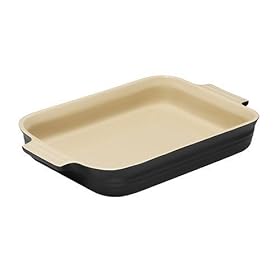 Le Creuset Stoneware Rectangular Dish, 32 cm, Satin Black (Matt Black Finish)