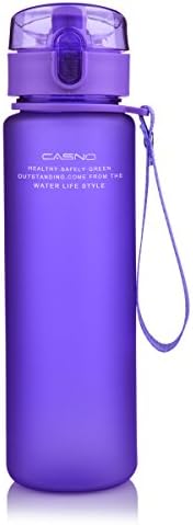 CoolingTech 18-Ounce Flip Top Plastic Water Bottle, Purple