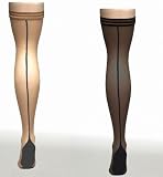 Natural and Black Seamed Jive 1940s Hold Ups One Size
