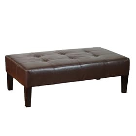 4D Concepts Large Faux Leather Coffee Table