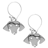Dachshund Dog Face Sterling Silver Earrings