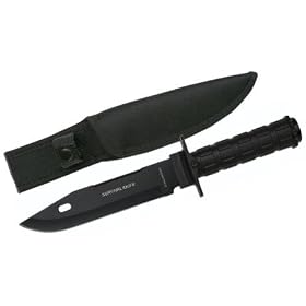 BLACK HUNTING-SURVIVAL KNIFE 12 inches by 