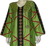 Evening Wear - Womens Caftans Dress Long Sleeve Gown Cotton Size M (kftn704)