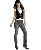 XOXO - XOXO Solid Open-Back Twill Vest & Grey Denim Skinny Jeans
