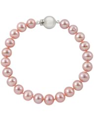 8-8.5mm 8" Pink Freshwater Pearl Bracelet "AA" 14K White Gold Ball Clasp in Gift Box