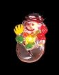 1.5" Merry Christmas LED Blinking Snow Man Lapel Pin