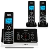 Vtech DECT 6.0 Black/Silver 3-Handset Cordless Phone System with Digital Answering Device and Caller ID (LS6225-3)