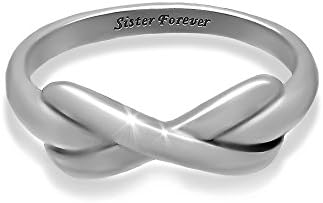 925 Sterling Silver Sister Ring Infinity Silver Ring Sisters Charm "Sister Forever"