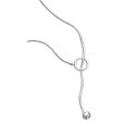 22" Lariat with Sterling Silver Beads Necklace