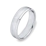 14k White Gold Men's Wedding Band, 6mm