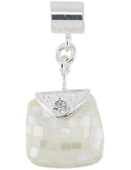 Frolic Sterling Silver White Mother Of Pearl Purse Charm