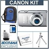 Canon PowerShot SD3500 IS Digital ELPH Camera Kit,- Silver - with 8GB SD Memory Card, Camera Case, Spare NB-6L Type Lithium-ion Battery, Table Top Tripod, USB 2.0 SD Card Reader