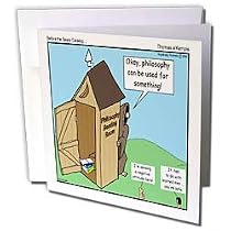 Rich Diesslins Funny Theology Cartoons - Thomas Akempis - Philosophy Reading Room - Greeting Cards-12 Greeting Cards with envelopes