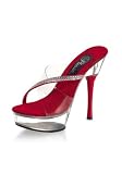 5 1/2 Inch Heel Slip-On Mule Women's Size Shoe With Rhinestones