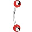 Red Acrylic Yin Yang Logo Eyebrow Ring
