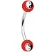 Red Acrylic Yin Yang Logo Eyebrow Ring