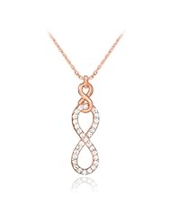 14k Rose Gold Vertical Infinity Clear CZ Necklace