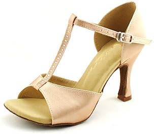 Customized Satin T-strap Latin/Ballroom Dance Performance Shoes (More Colors) , Black , US6.5-7 / EU37 / UK4.5-5 / CN37