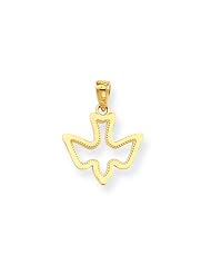 10k Yellow Gold Dove Charm - Religious Jewelry