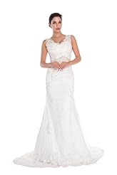 Sexy V-neck Mermaid Applique Lace Bodycon Dress/Wedding Dress  with a Chapel Train 