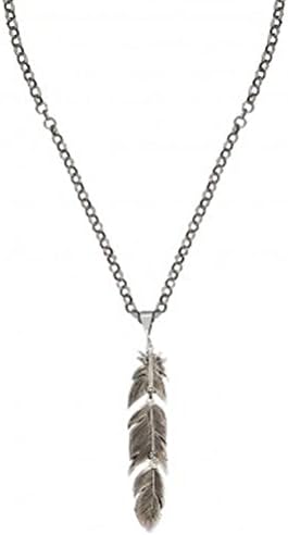 Antiqued Silver Plume Feather Necklace (Nc1618rts)