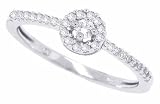 0.19ctTW Round Cut Solitaire Promise Diamond Engagement Ring in 14Kt White Gold