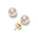 14k Yellow Gold 7.5x8mm AAA Akoya Cultured Pearl Earrings