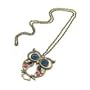 Lange Retro Vintage Halskette Kette mit süßem Eulen-Anhänger mit blauen Augen Lange Retro Vintage Halskette Kette mit süßem Eulen-Anhänger mit blauen Augen