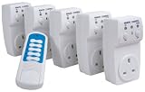 RF Remote Control Mains Socket Set, 5 Sockets