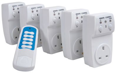 Childrens Toyshop  Electronics : RF Remote Control Mains Socket Set, 5 Sockets