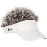 Flair Hair Black Visor with Brown Hair