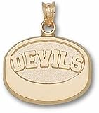 New Jersey Devils Devils Puck Pendant - 14KT Gold Jewelry