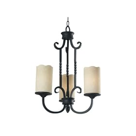 Kenory Home 80483RBRZ Amadeaus Three-Light Chandelier with 4-Inch Amber Scavo Glass Shades, Royal Bronze Finish