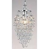 AF Lighting 4950-1H Crystal Teardrop Chandelier Polished Chrome 7 x 13