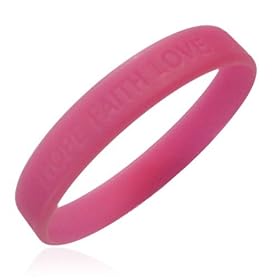 Official Breast Cancer Awareness "Hope Faith Love" Wristband Italian charm