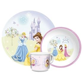 DISNEY PRINCESS CROWNED WITH BEAUTY MUG PLATE AND BOWL SET